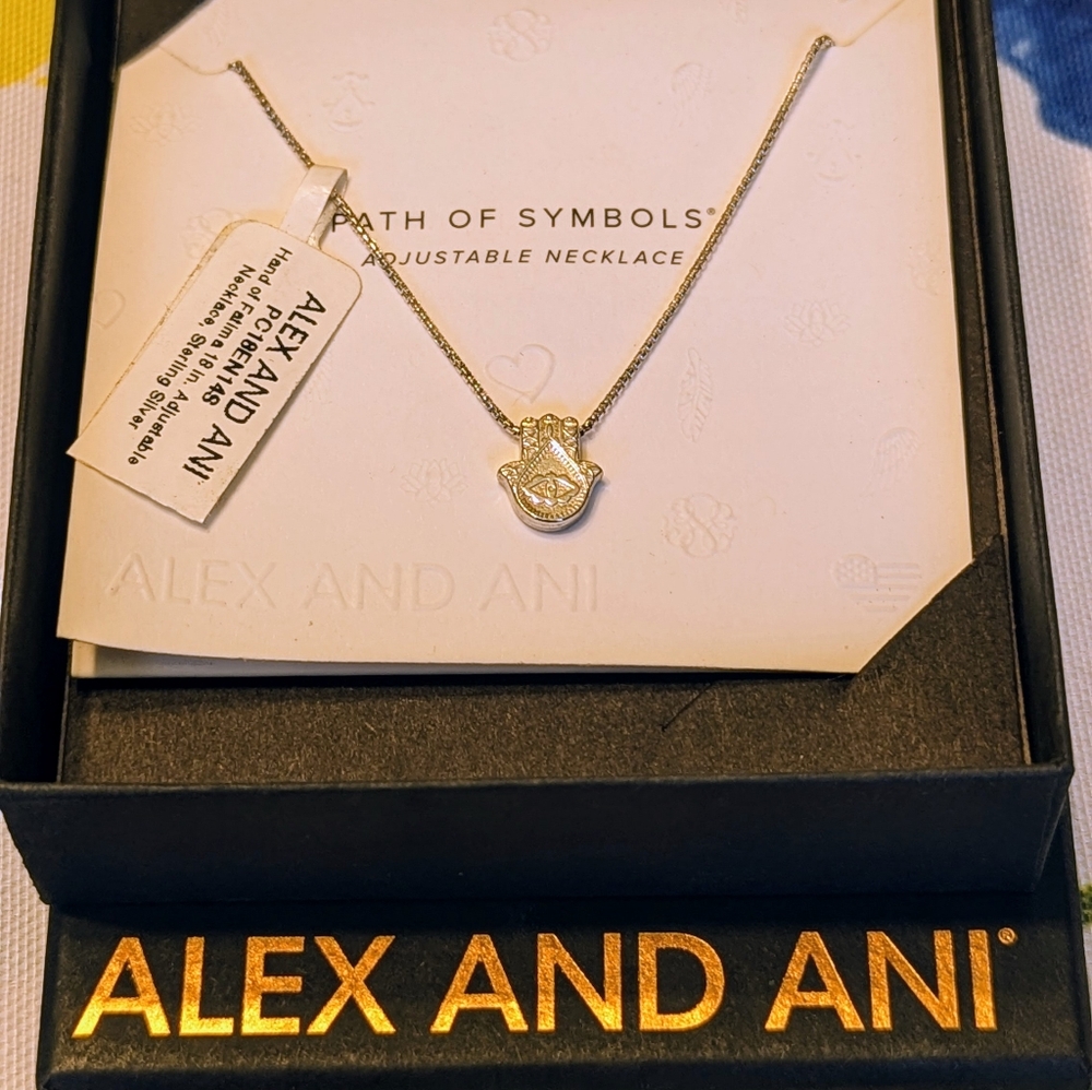 Alex and Ani Hand of Fatima Expandable Necklace - Sterling Silver